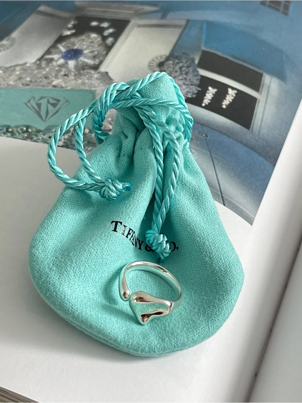Tiffany & Co. Elsa Peretti Full Heart Ring Sterling Silver Size 5
